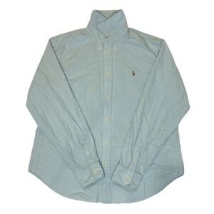 Ralph Lauren Polo Long Sleeve Button Down Teal Dress Shirt Kids Large